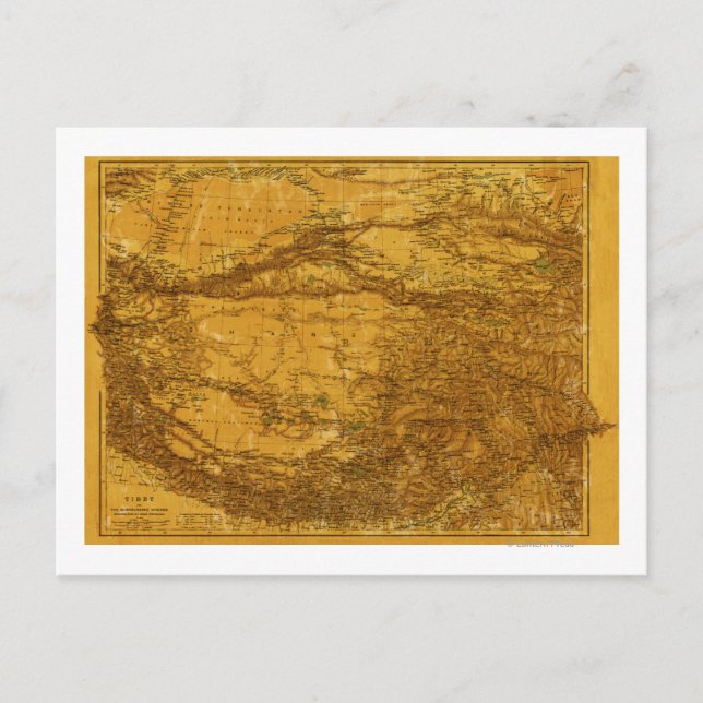 TibetPanoramakarte Tibet 2 Postkarte (Vorderseite)