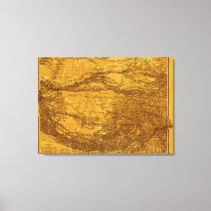 TibetPanoramakarte Tibet Leinwanddruck