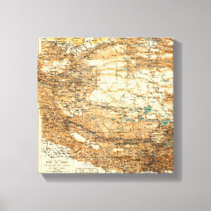 TibetPanoramic MapTibet 2 Leinwanddruck