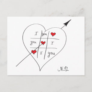 Tic Tac Liebe Toe Postkarte