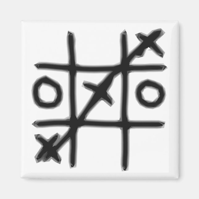 Tic Tac Toe - 3 in einer Reihe Magnet (Vorne)