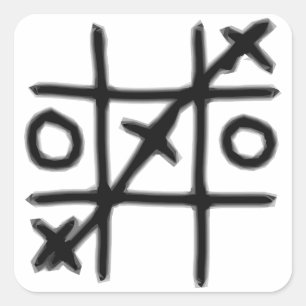 Tic Tac Toe - 3 in einer Reihe Quadratischer Aufkleber