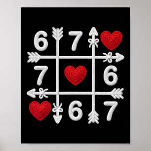 Tic Tac Toe 67 Valentinstag Paar Herzen Sechs Sieb Poster