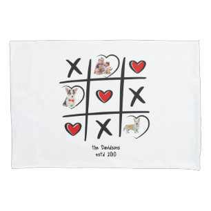 Tic-Tac-Toe-Familienkissen mit Fotos Kissenbezug