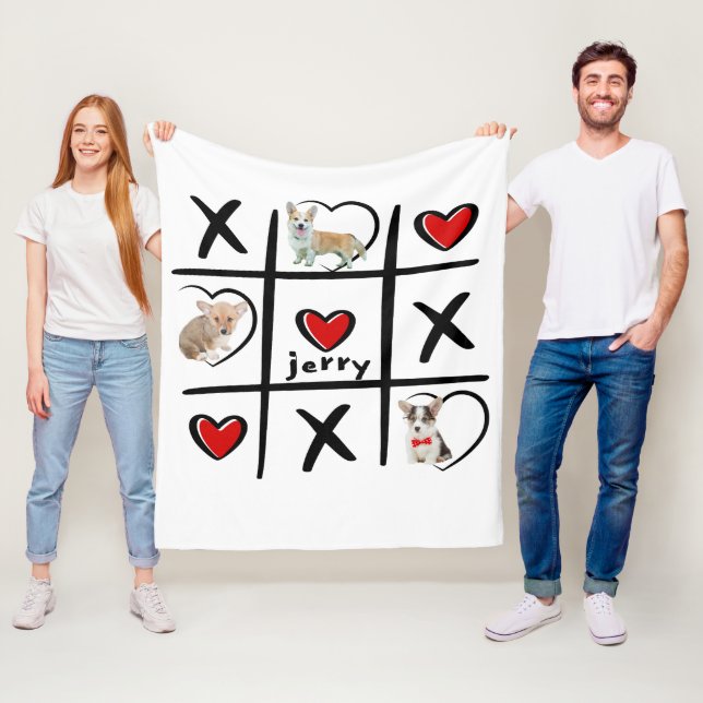 Tic-Tac-Toe-Fotos für die Beförderung von Haustier Fleecedecke (Beispiel)