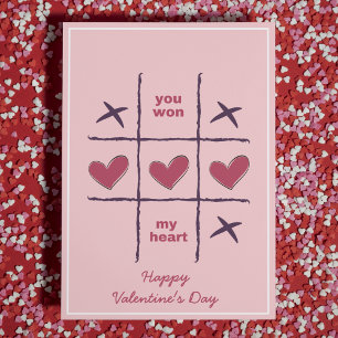 Tic-Tac-Toe Funny Valentine's Day Feiertagskarte