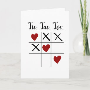 Tic Tac Toe Hearts Valentinstag Jubiläumskarte Karte
