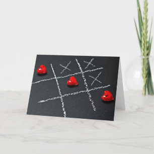 Tic Tac Toe Herzen Süßes Valentinstag  Feiertagskarte