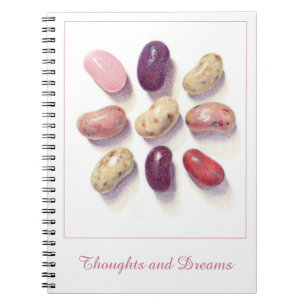 TIC TAC TOE JELLY BEANS 6.5x8.75 Spiral Notebook Notizblock