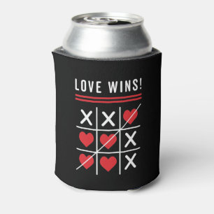 Tic Tac Toe Liebe gewinnt Geburtstag Valentinstag Dosenkühler