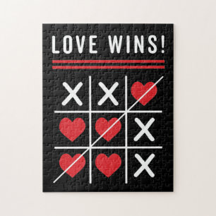 Tic Tac Toe Liebe gewinnt Geburtstag Valentinstag Puzzle