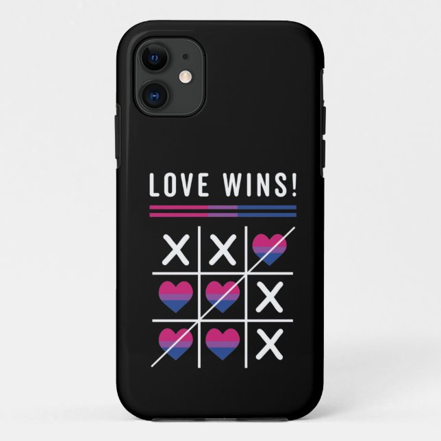 Tic Tac Toe Liebe gewinnt LGBTQ Bisexueller Stolz Case-Mate iPhone Hülle (Rückseite)