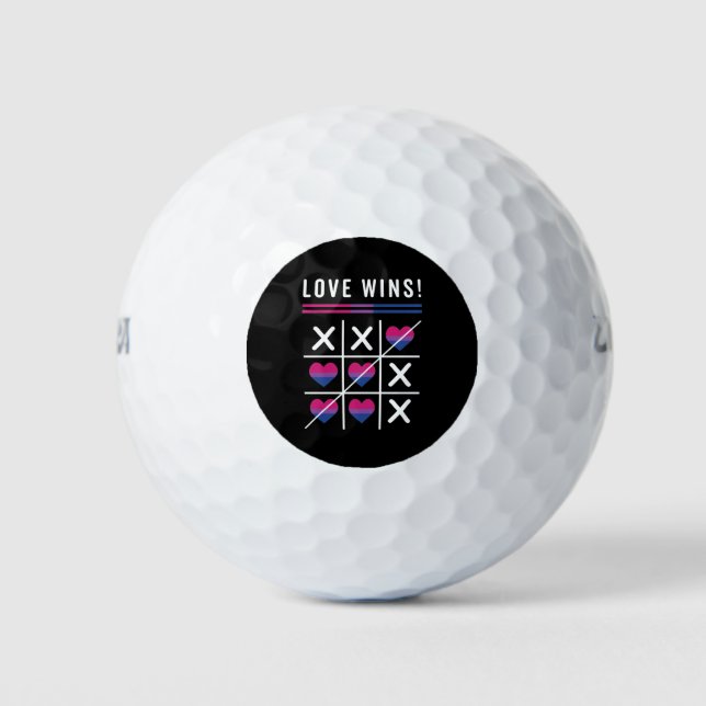 Tic Tac Toe Liebe gewinnt LGBTQ Bisexueller Stolz Golfball (Vorderseite)
