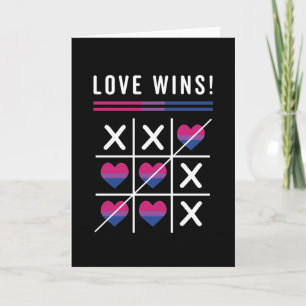 Tic Tac Toe Liebe gewinnt LGBTQ Bisexueller Stolz Karte