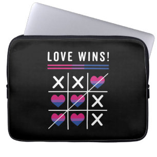 Tic Tac Toe Liebe gewinnt LGBTQ Bisexueller Stolz Laptopschutzhülle
