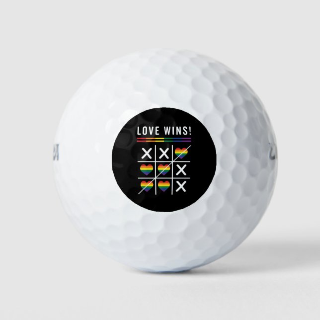 Tic Tac Toe Liebe gewinnt LGBTQ Gay Pride Golfball (Vorderseite)
