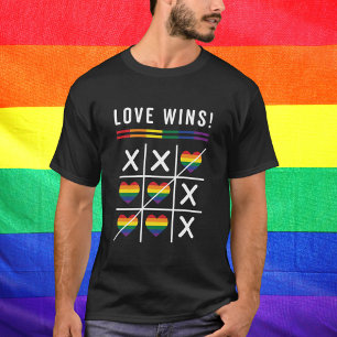 Tic Tac Toe Liebe gewinnt LGBTQ Gay Pride T-Shirt
