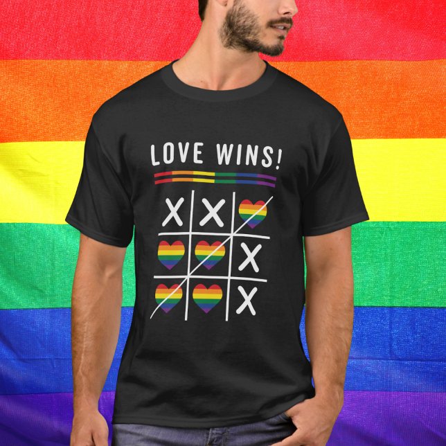 Tic Tac Toe Liebe gewinnt LGBTQ Gay Pride T-Shirt (Von Creator hochgeladen)