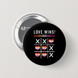 Tic Tac Toe Liebe gewinnt LGBTQ Lesben Preis Button