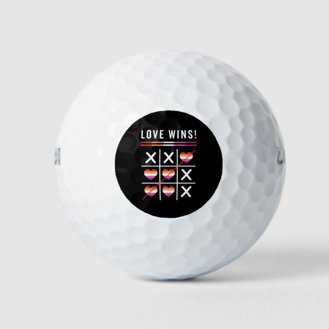 Tic Tac Toe Liebe gewinnt LGBTQ Lesben Preis Golfball (Vorderseite)