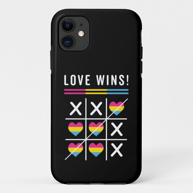 Tic Tac Toe Liebe gewinnt LGBTQ Pansexual Prix Case-Mate iPhone Hülle (Rückseite)