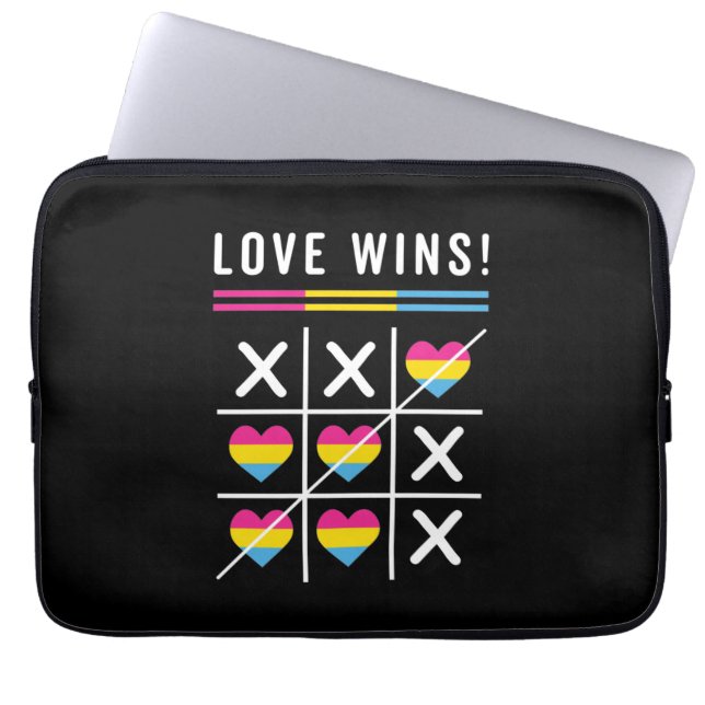 Tic Tac Toe Liebe gewinnt LGBTQ Pansexual Prix Laptopschutzhülle (Vorderseite)