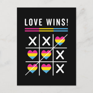 Tic Tac Toe Liebe gewinnt LGBTQ Pansexual Prix Postkarte