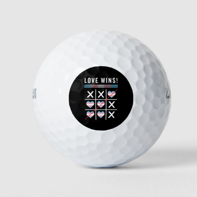 Tic Tac Toe Liebe gewinnt LGBTQ Transgender Pride Golfball (Vorderseite)