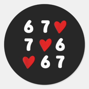 Tic Tac Toe Lustiges Valentinstag 67 Meme Six Seve Runder Aufkleber