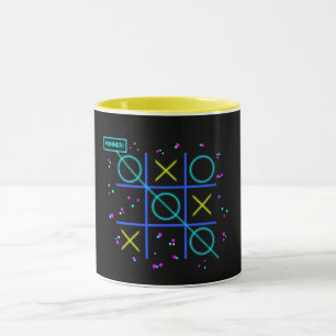 Tic Tac Toe Neon Retro Gewinner Glow Gamer Arcade Tasse