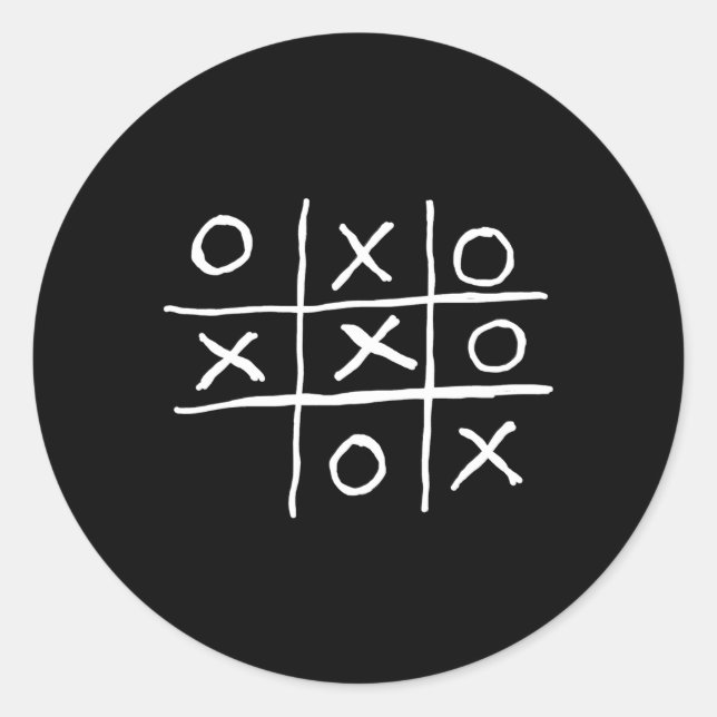 Tic Tac Toe Noughts and Crosses Runder Aufkleber (Vorderseite)