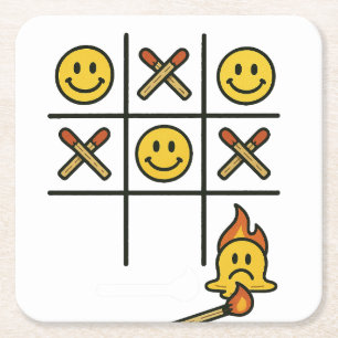 Tic Tac Toe Rechteckiger Pappuntersetzer