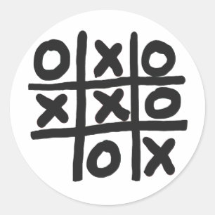 Tic Tac Toe Runder Aufkleber