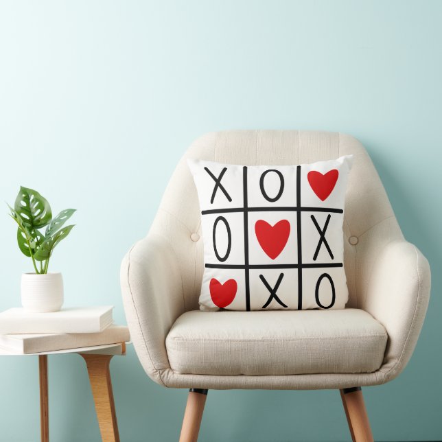 Tic Tac Toe Valentine Pillow Kissen (Stuhl )