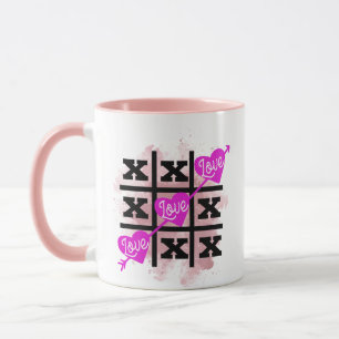 Tic Tac Toe valentines Hearts Gift Tasse
