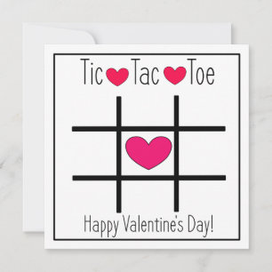 TIC TAC TOE Valentinstag-Aktivitätskarte Feiertagskarte