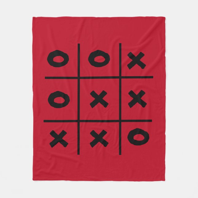 Tic Tac Toe XO Game Holiday Red Fleece Blankon (Vorderseite)