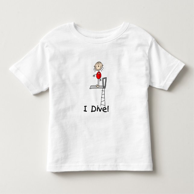 Tick Figure Girl I Dive Kleinkind T-shirt (Vorderseite)