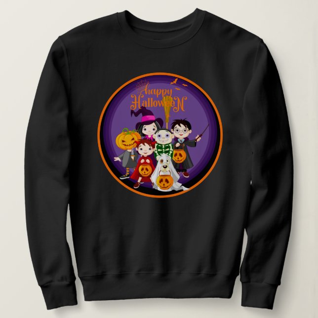 Tick oder Leckerei Kids Niedliches Halloween Unise Sweatshirt (Design vorne)