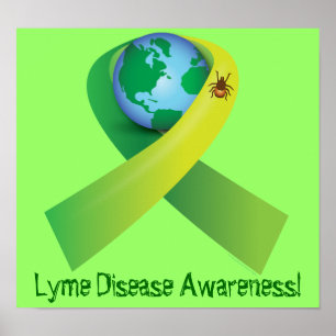 Tick Spreading Lyme rund um das Wort Poster