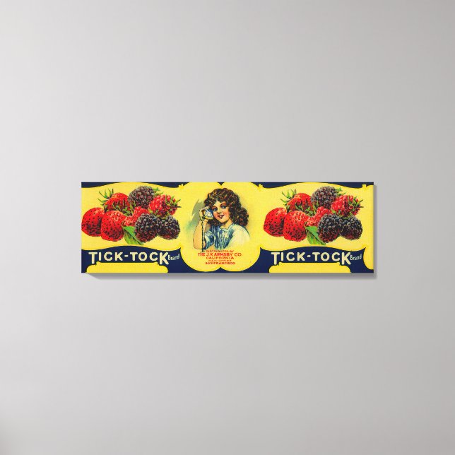 Tick Tock Berry Label Leinwanddruck (Vorderseite)