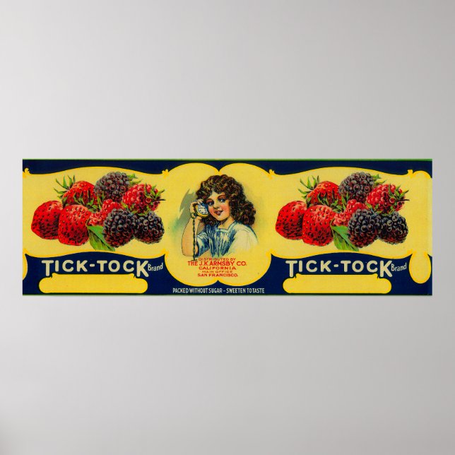 Tick Tock Berry Label Poster (Vorne)