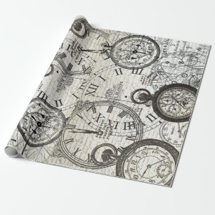 Tick Tock Möbel-Decoupage-Plakat Geschenkpapier