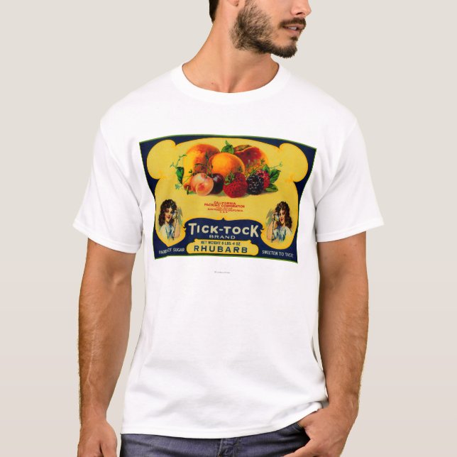 Ticken Tock Rhabarber-Aufkleber T-Shirt (Vorderseite)