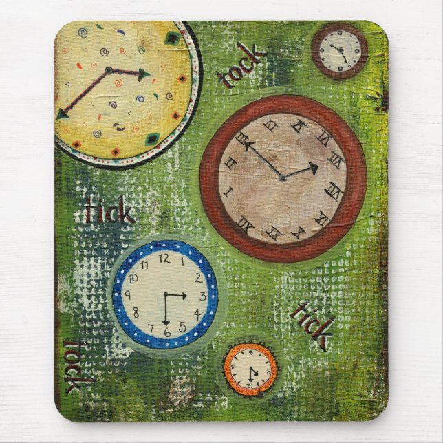 Ticken tock - Uhren überall mousepad (Vorne)
