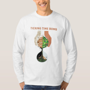 Tickende Zeitbombe Erde Stunden Glas Umwelt  T-Shirt