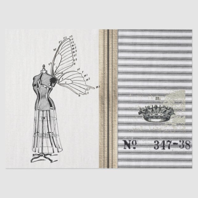 Tickendes Leinwand-Kleiderform-feenhaftes Seidenpapier (Vorderseite)