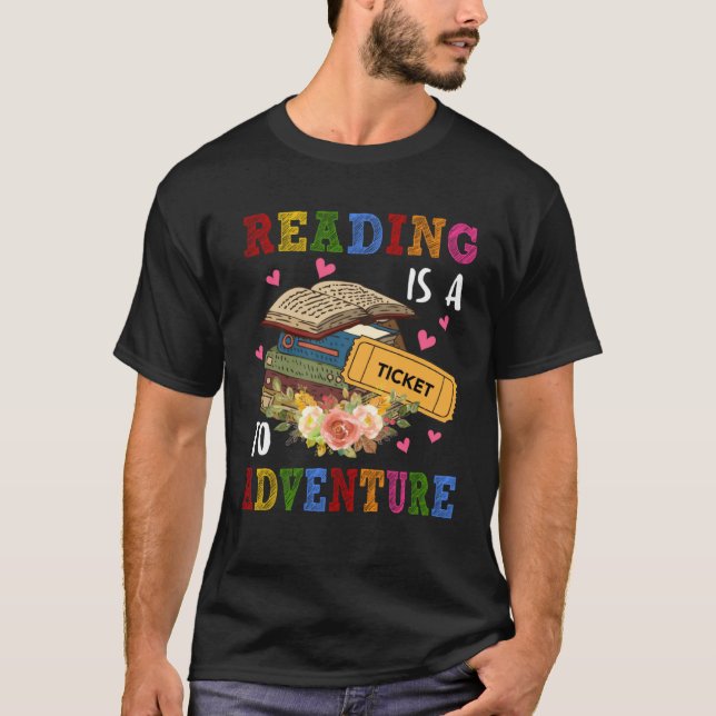 Ticket Adventure Library Lehrer Student B T-Shirt (Vorderseite)