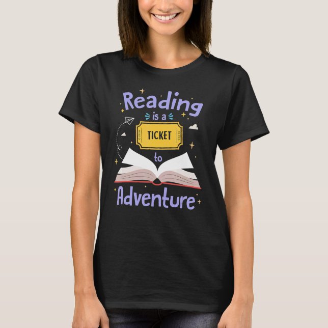 Ticket Adventure Library Lehrer Student B T-Shirt (Vorderseite)