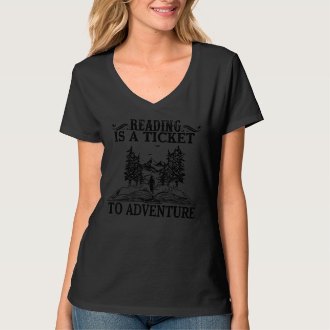 Ticket Adventure Library Lehrer Student B T-Shirt (Vorderseite)